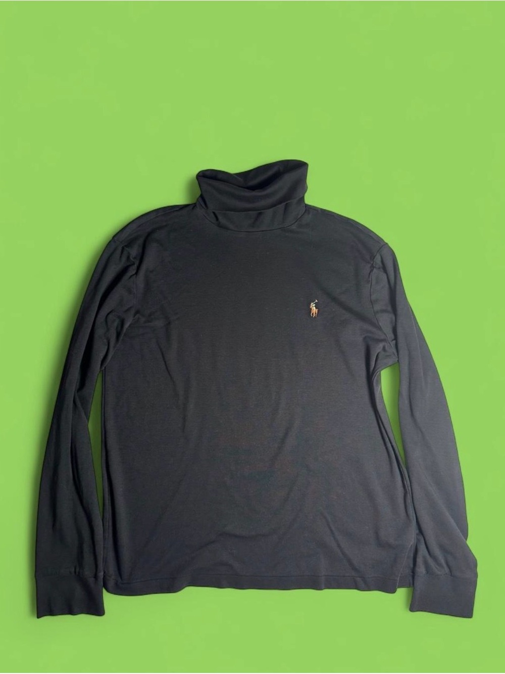 Men’s Polo Ralph Lauren Black Cotton Turtleneck Shirt size large